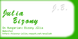julia bizony business card